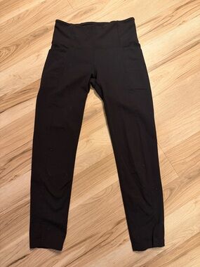 Athleta Black High-Rise Leggings with ankle slits size XS Petite